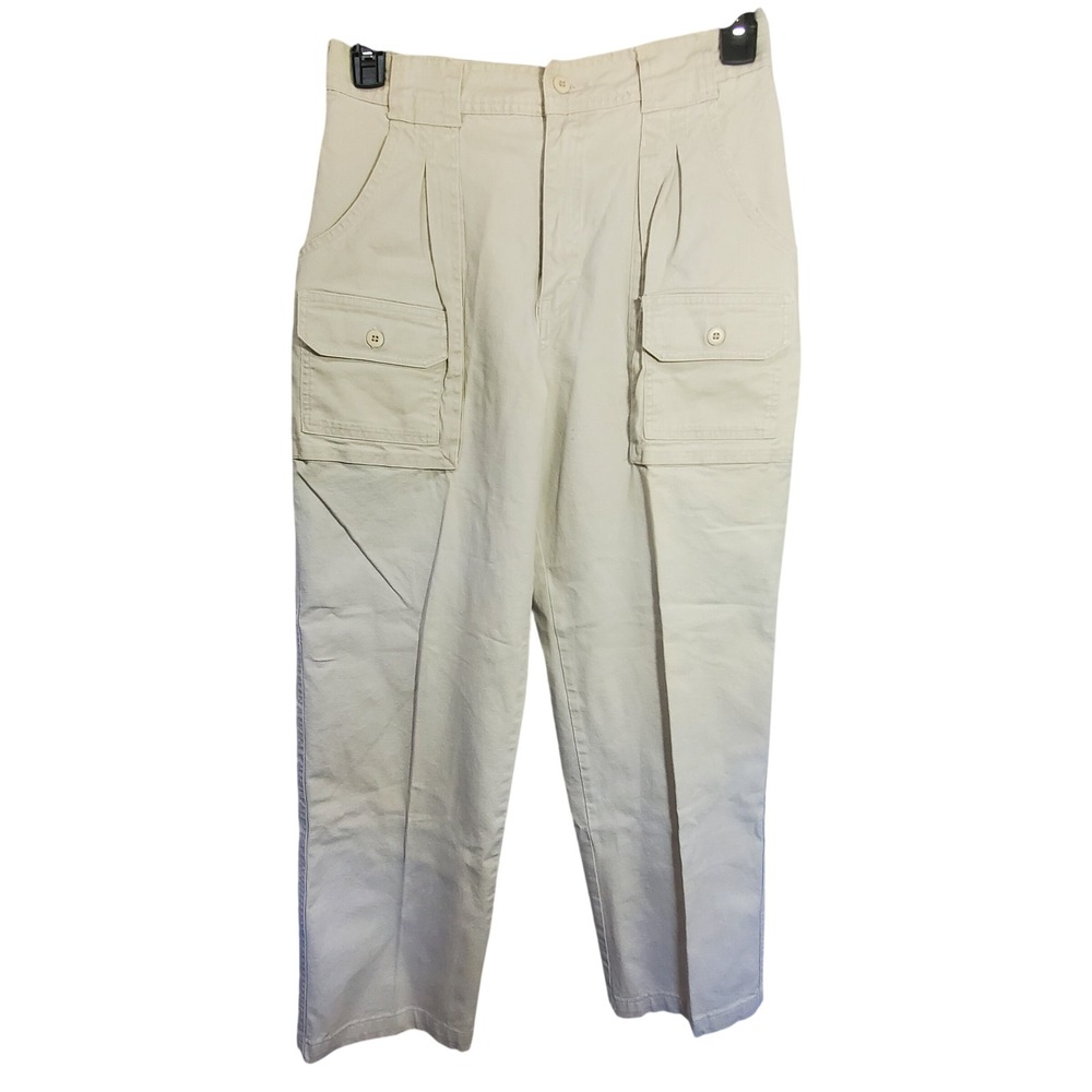Cabelas 7-Pocket Hiker Pants Womens 10 Khaki Beige Cotton Stretch Cargo 913289